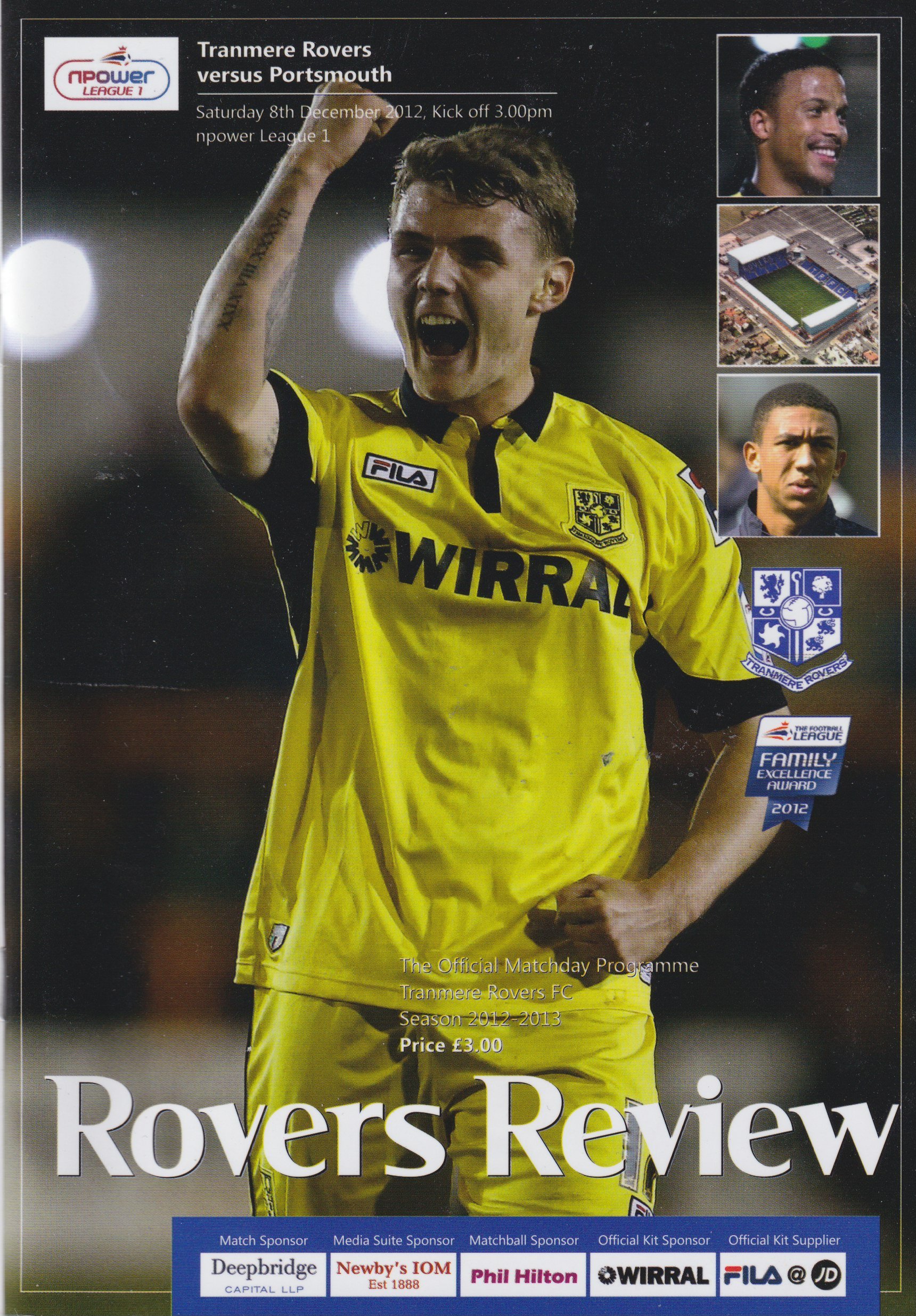 Tranmere Rovers v Portsmouth match programme